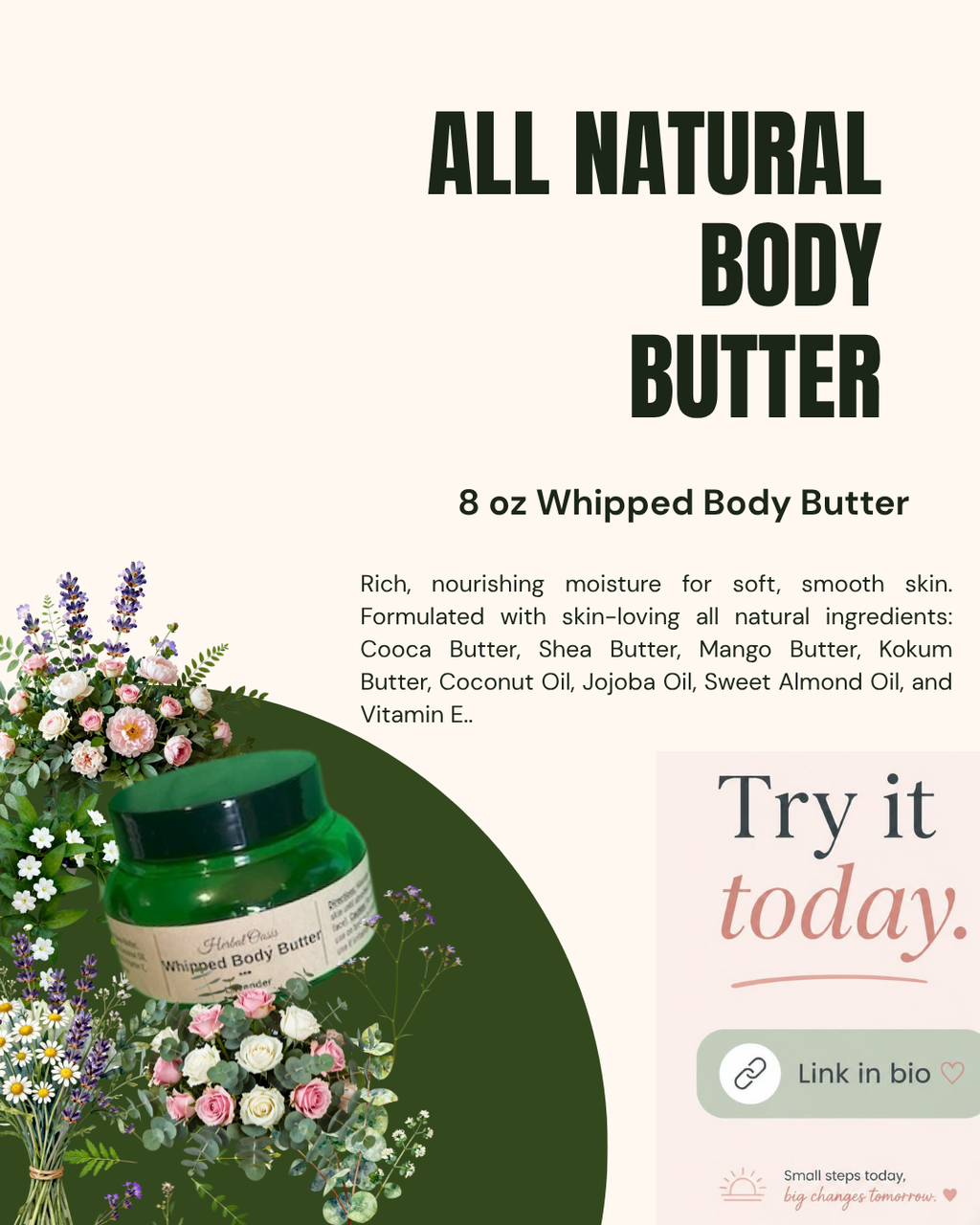 Whipped Body Butter - Deep Moisture - Silky Soft Skin - Velvety, Non-Greasy Finish
