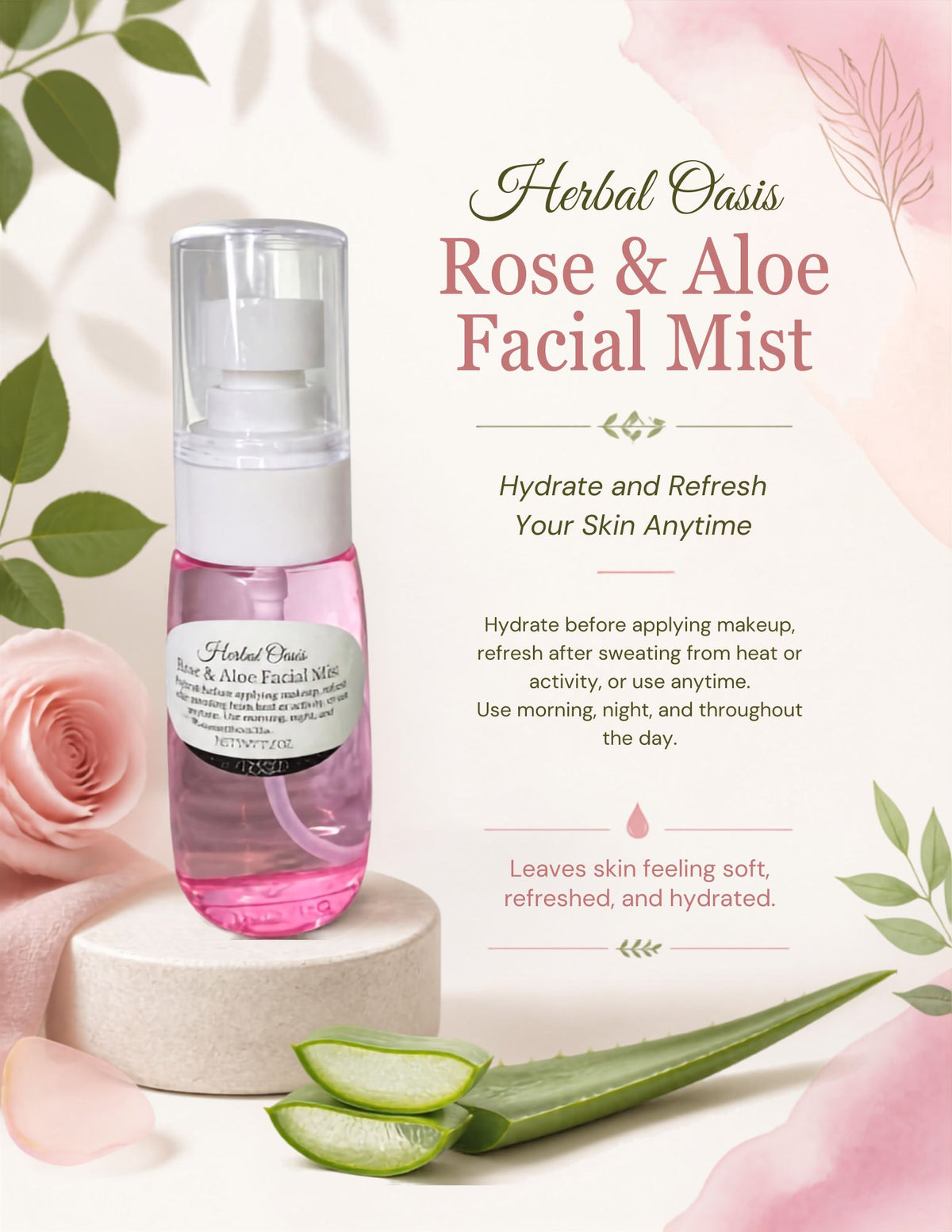 Herbal Oasis Rose & Aloe Facial Mist